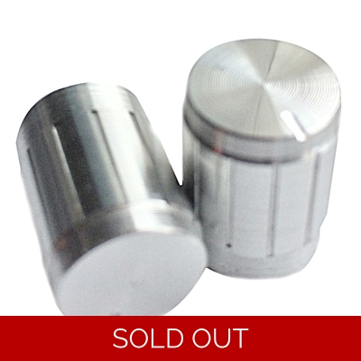 Aluminium-finished 12x17mm knob - silver